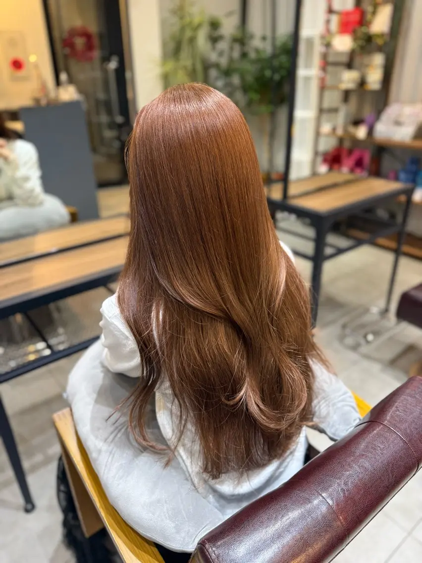 セミロング カラー ヘアカラー 無料カット レイヤー/表参道のヘアスタイル