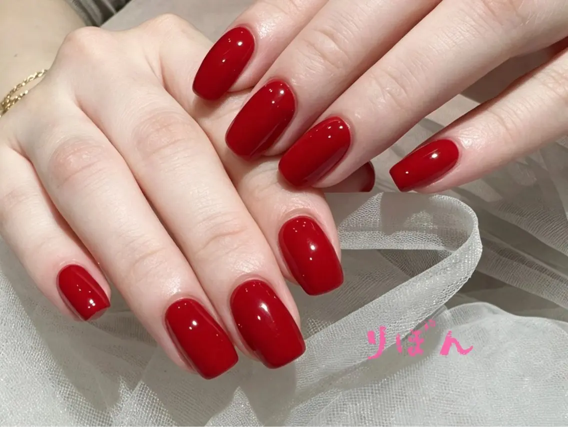 ミディアム 入学式 卒業式のヘアスタイル 韓国風ヘア ハンドネイル りぼん Re:Bonrのネイルデザイン