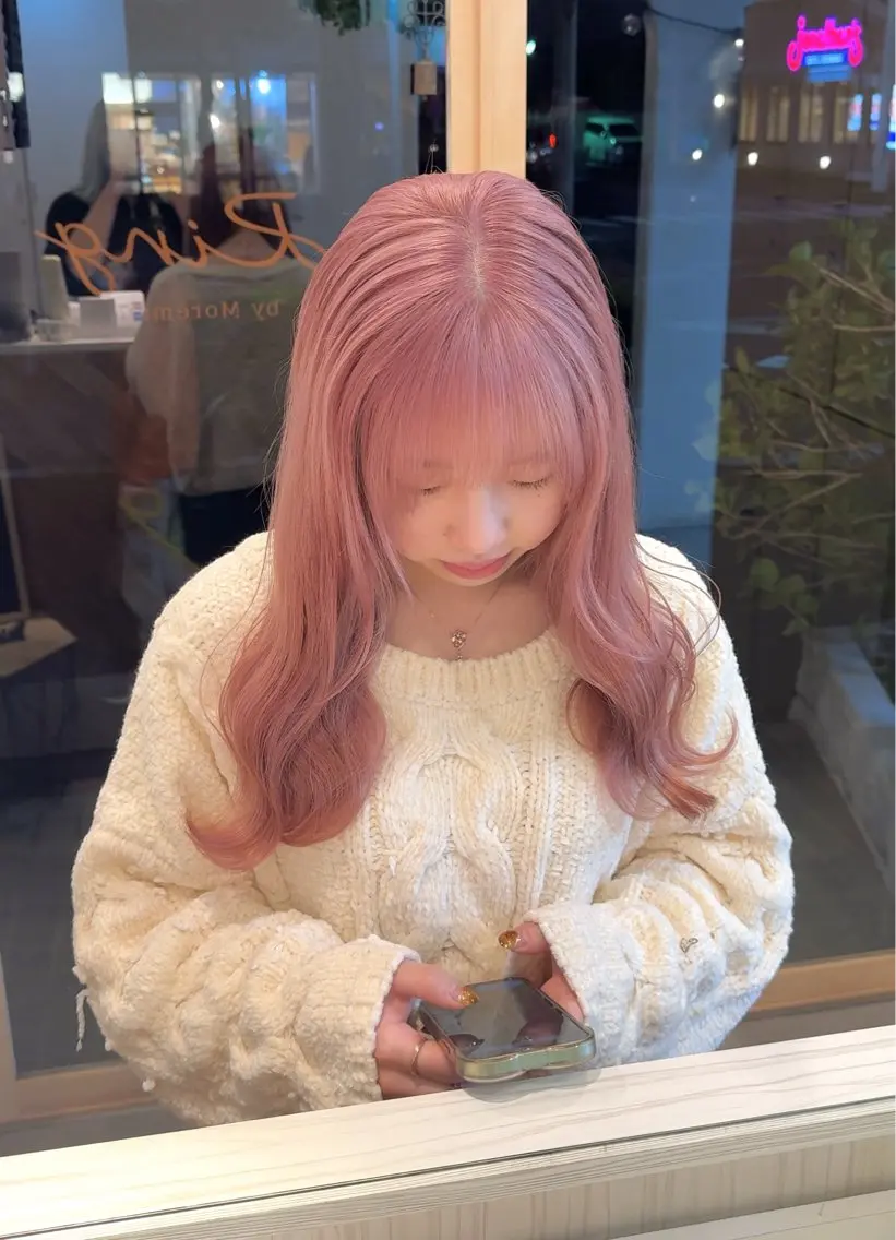 セミロング ヘアカラー トリートメント たかはし るなのヘアスタイル