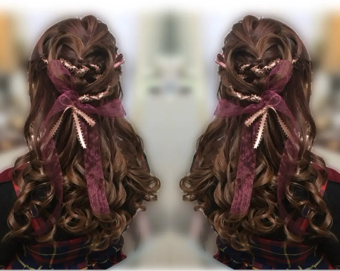 ヘアアレンジ ハーフアップ ヘアセット 🤍AIRA🤍のヘアスタイル