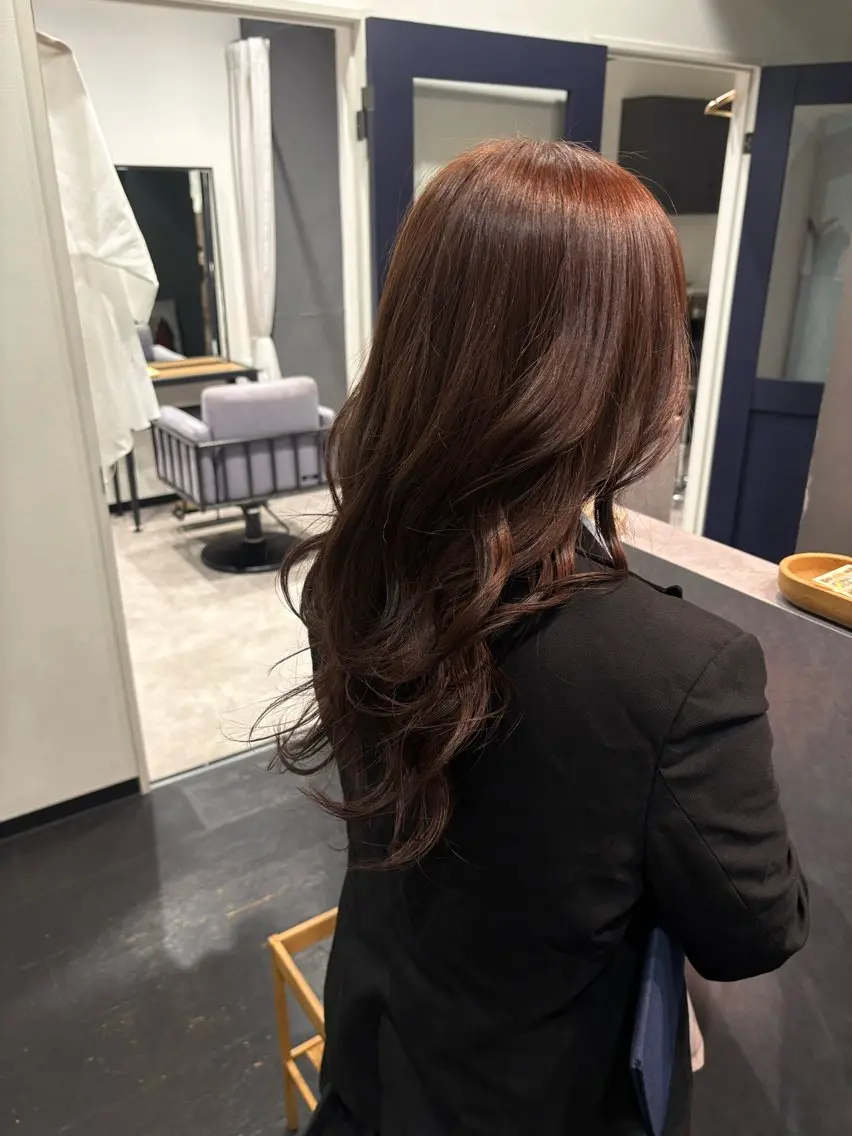 ロング カラー ブラウンカラー ダブルカラー ピンクカラー ピンクブラウン ヘアカラー こと/都島 /ARCOIRISのヘアスタイル