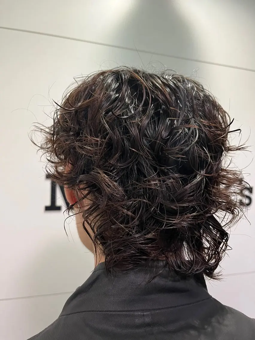 ショート パーマ メンズ カット パーマ 中川 蓮のヘアスタイル