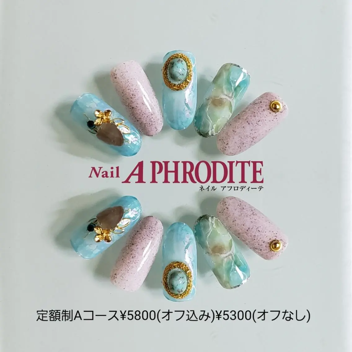 ネイル アートネイル ジェルネイル 持ち込み ソフトジェル ハンドネイル Nail Aphroditeのネイルデザイン