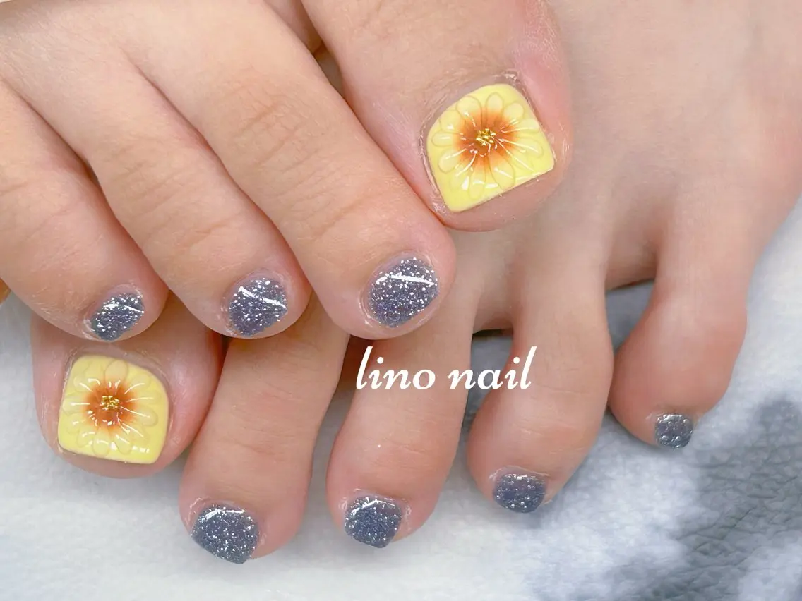 ネイル 長さ出し フットネイル 持ち込み ワンカラーネイル ワンホンネイル フットネイル Lino Nailのネイルデザイン