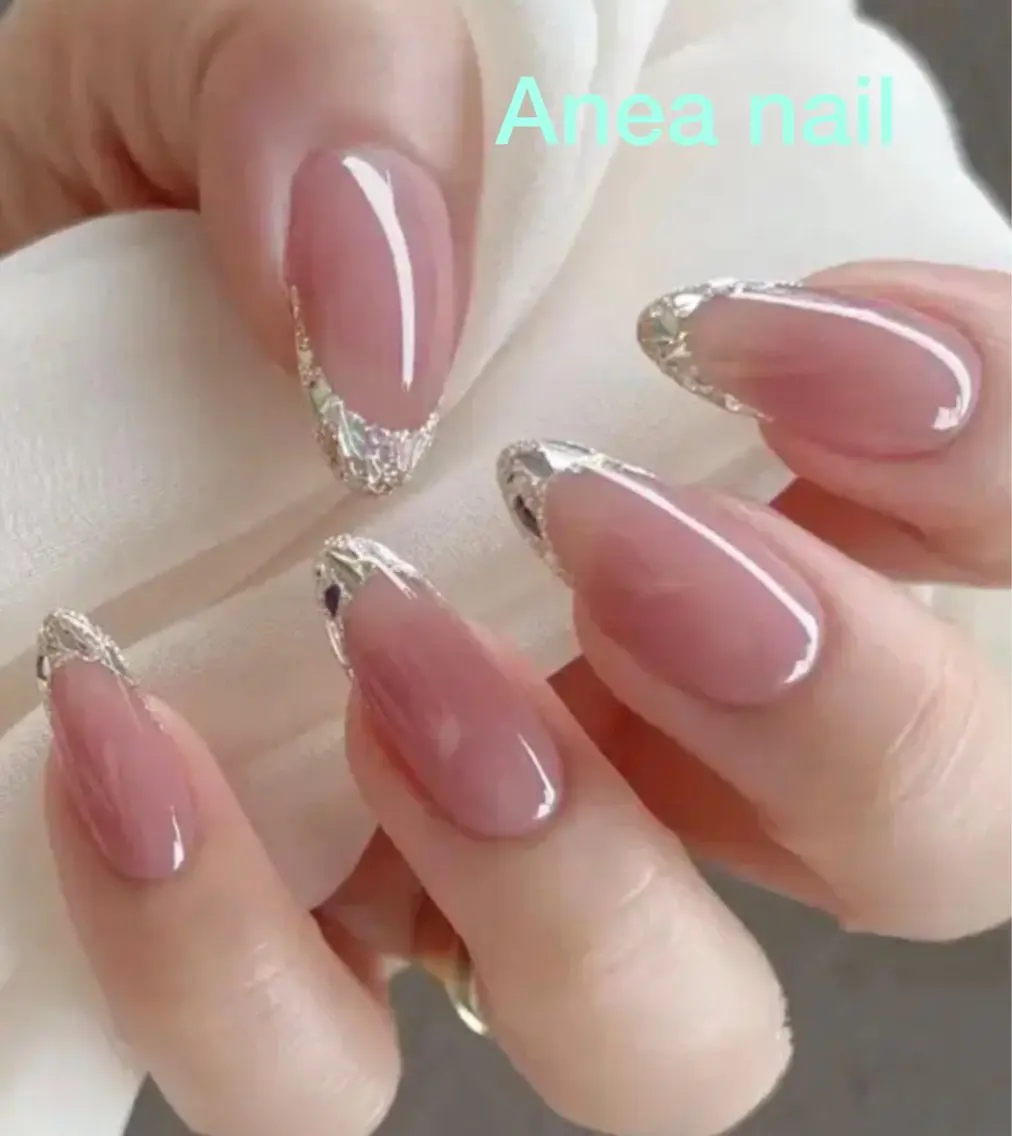 ネイル フレンチネイル ガラスフレンチ ハンドネイル Anea Nailのネイルデザイン