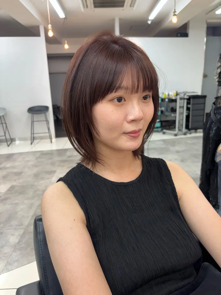 ショート カラー ヘアアレンジ カット ヘアカラー トリートメント ボブ/透明感ベージュ 🫧クルミ🌟のヘアスタイル