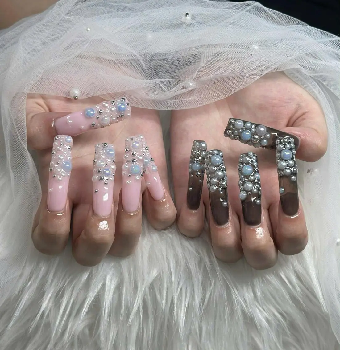 ネイル オーロラネイル フレンチネイル ジェルネイル ハロウィン 韓国ネイル ハンドネイル H.baby Nail Salonのネイルデザイン