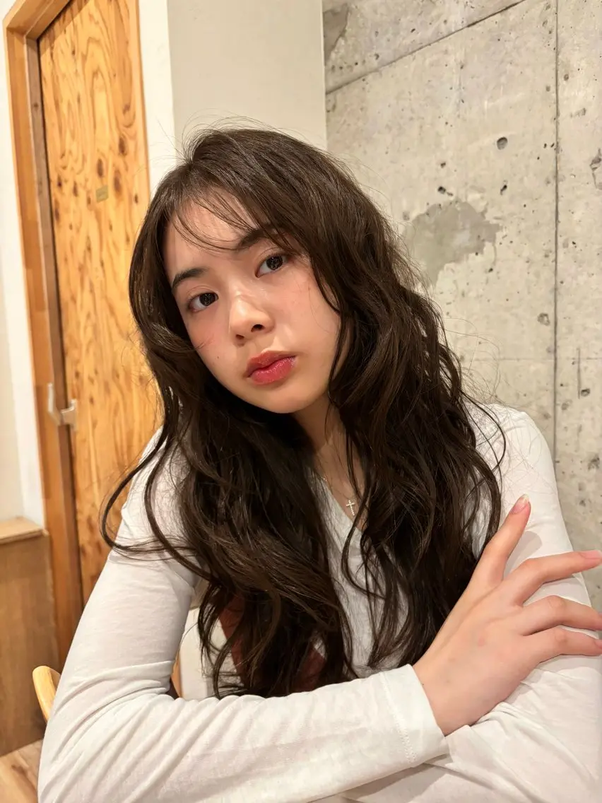 セミロング ヘアカラー トリートメント 透明感カラー🤎/ ツヤカラー/さくらのヘアスタイル