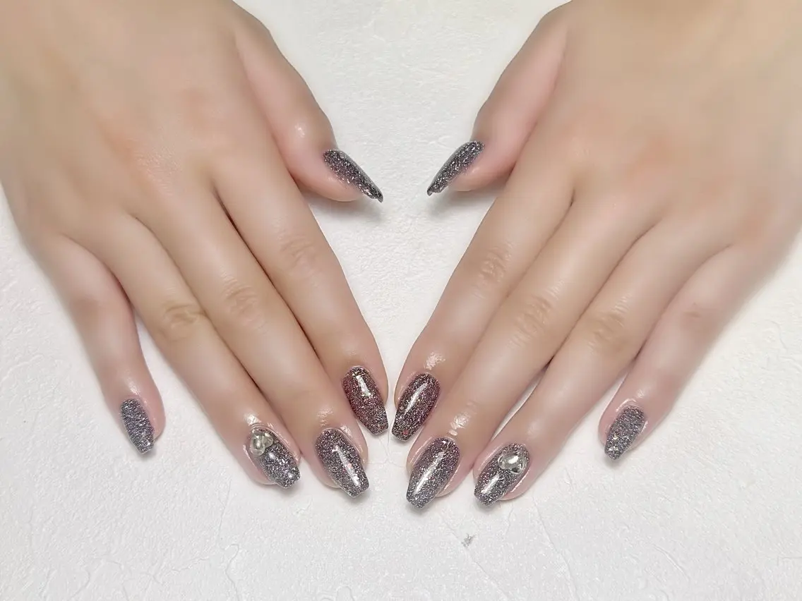 ネイル フラッシュネイル ハート オフィスネイル ワンカラーネイル rouse nail RISATOのネイルデザイン