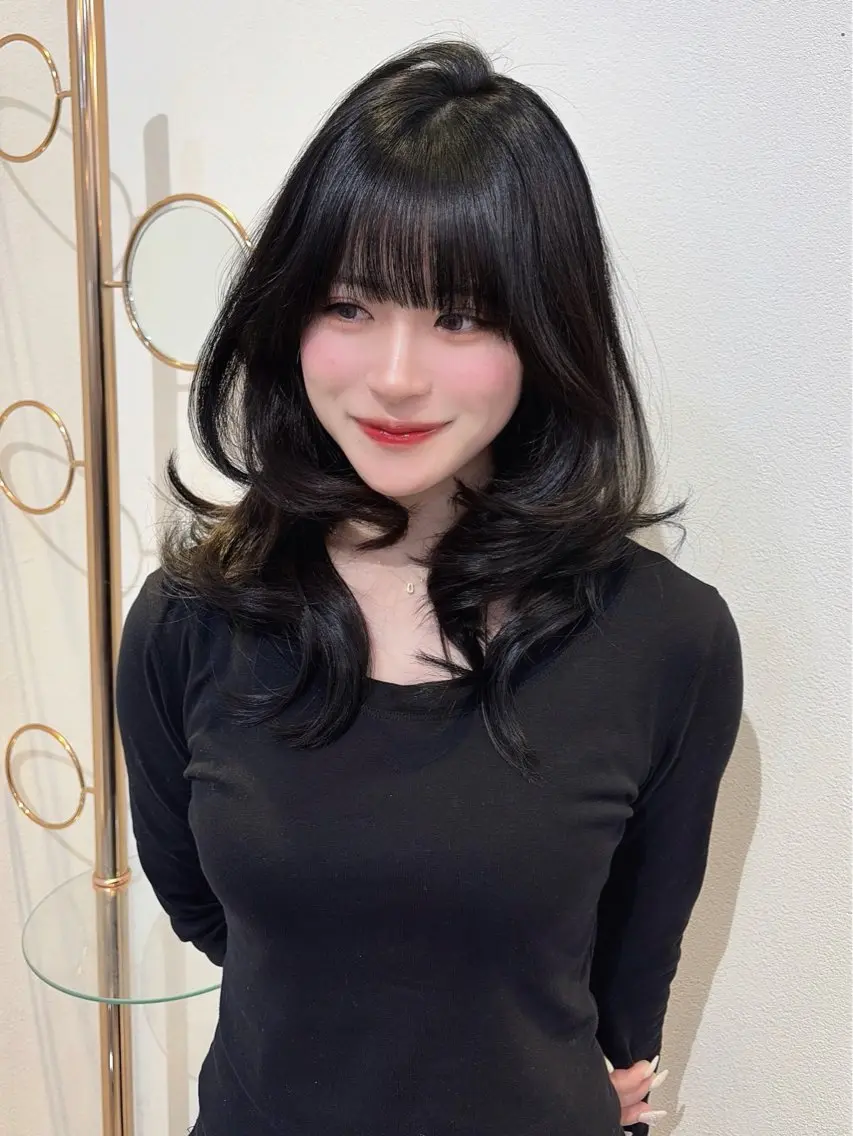 ミディアム ハッシュカット レイヤーカット カット トリートメント トレンド韓国モテヘア Natsuki🌛のヘアスタイル