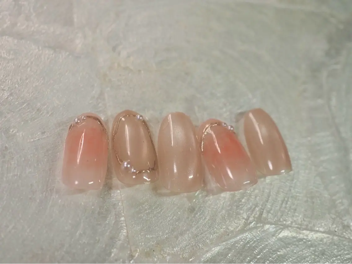 ネイル オーロラネイル 桜ネイル フラワーネイル フットネイル フレンチネイル ハンドネイル kikinail 溝の口のネイルデザイン