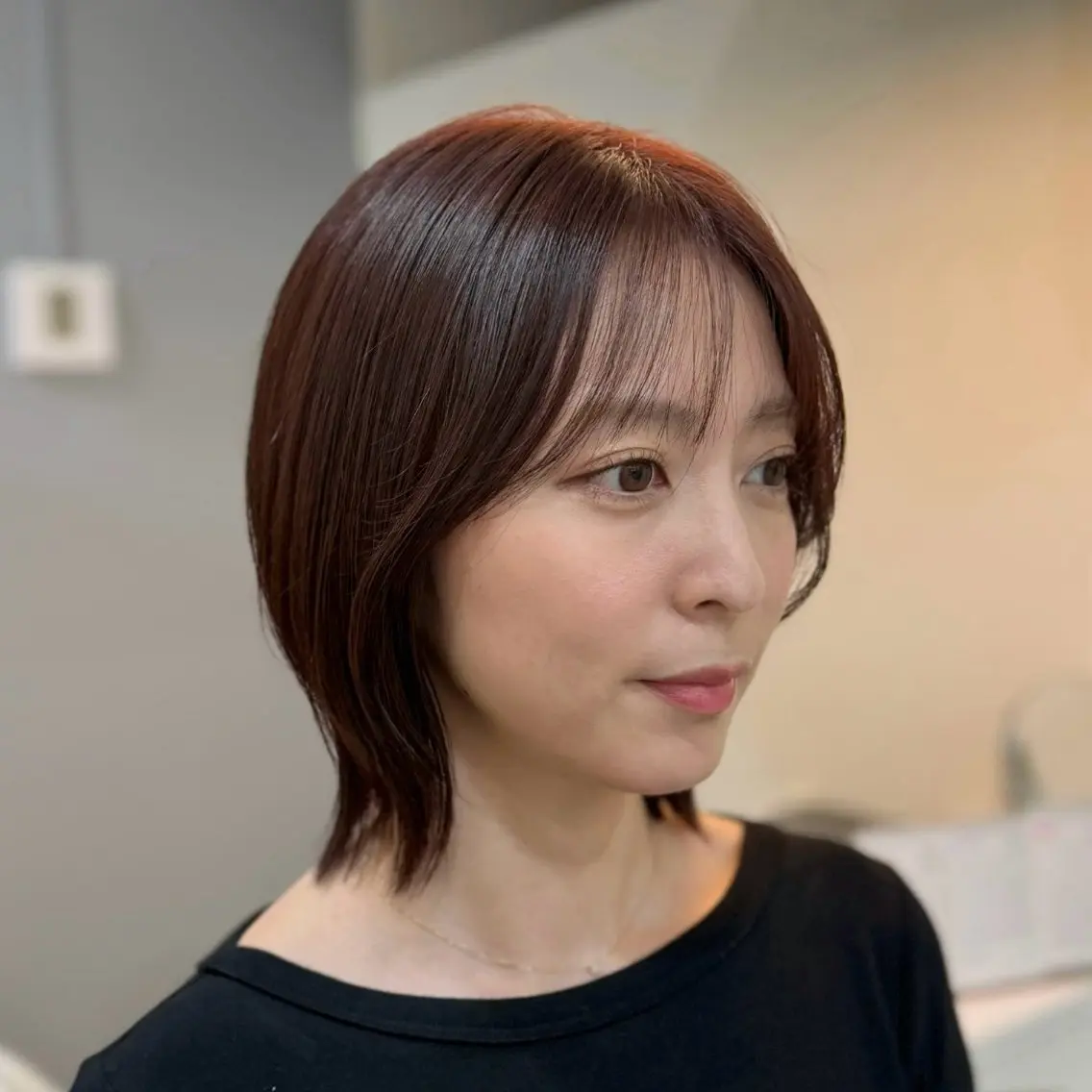 ショート カラー カット ヘアカラー トリートメント 田島拓海 ボブカット暖色カラーのヘアスタイル