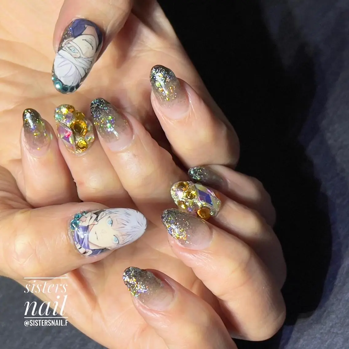 ネイル アートネイル グラデーション キラキラネイル ニュアンスネイル ストーンネイル sisters nail.fのネイルデザイン