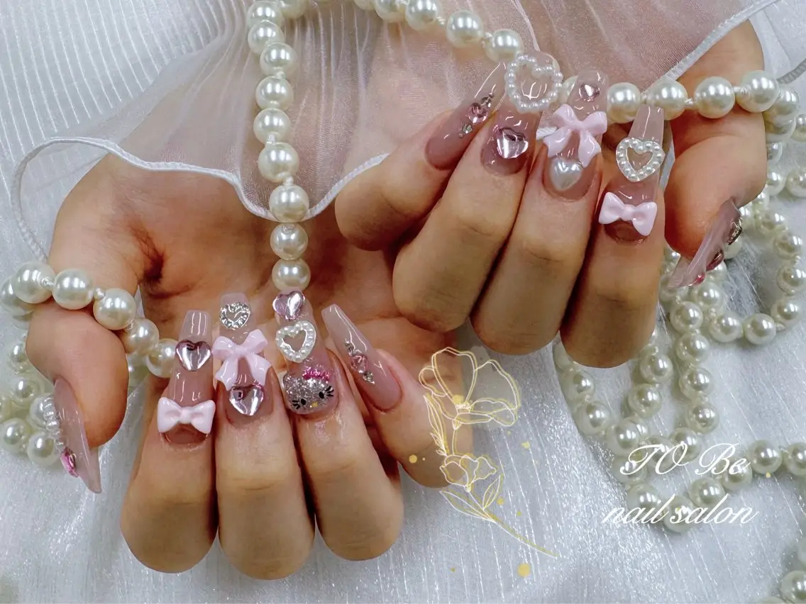 ロング ハンドネイル Nail Salon To Be珈月のネイルデザイン