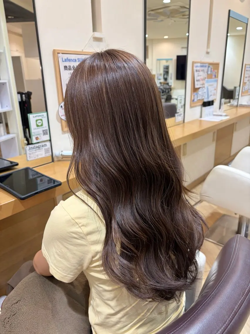 ロング カラー ハイライトカラー ハイライト ヘアカラー 🫧縮毛矯正/透明感 カラー🎀みずきのヘアスタイル