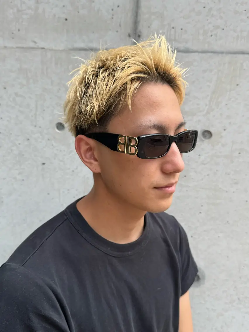 ショート カラー メンズ メンズハイトーン スパイキーショート ハイトーンカラー ショートヘア 高橋大和/ メンズ特化美容師のヘアスタイル