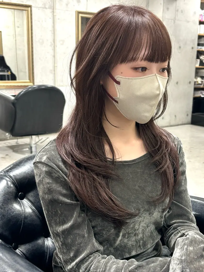ロング カラー ブラウンカラー チョコレートブラウン カット ヘアカラー トリートメント 🖤顔まわり 盛れヘア⟡アズサ🖤のヘアスタイル