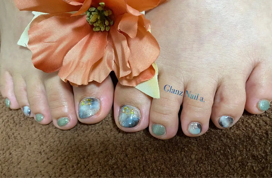 ネイル 大理石ネイル(マーブル) Glanz  Nail aのネイルデザイン