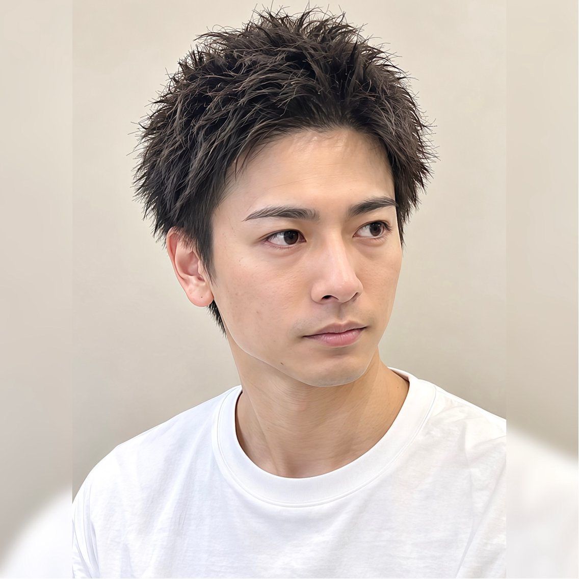 ショート メンズ メンズバレイヤージュ メンズハイライト メンズパーマ くせ毛 ハイライト カット メンズショート/ センターパート/片山のヘアスタイル