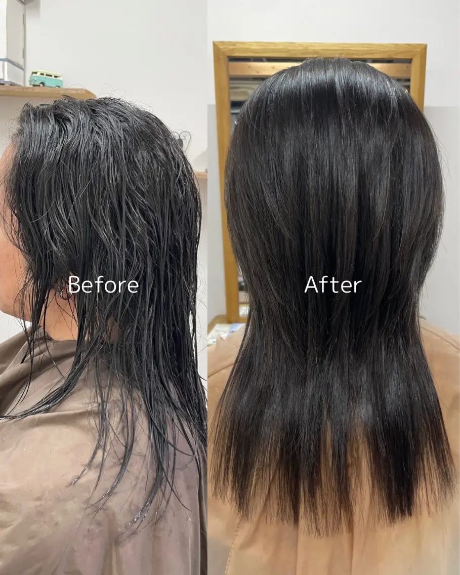ロング メンズ メンズウルフカット ロング 縮毛矯正 ウルフカット 関根 萌花のヘアスタイル