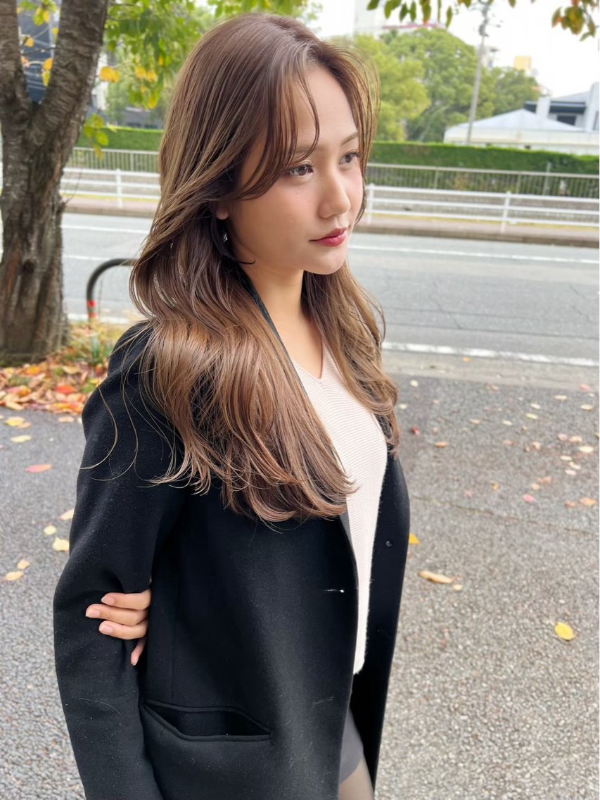 ロング カット ヘアカラー トリートメント qpula クプラのヘアスタイル