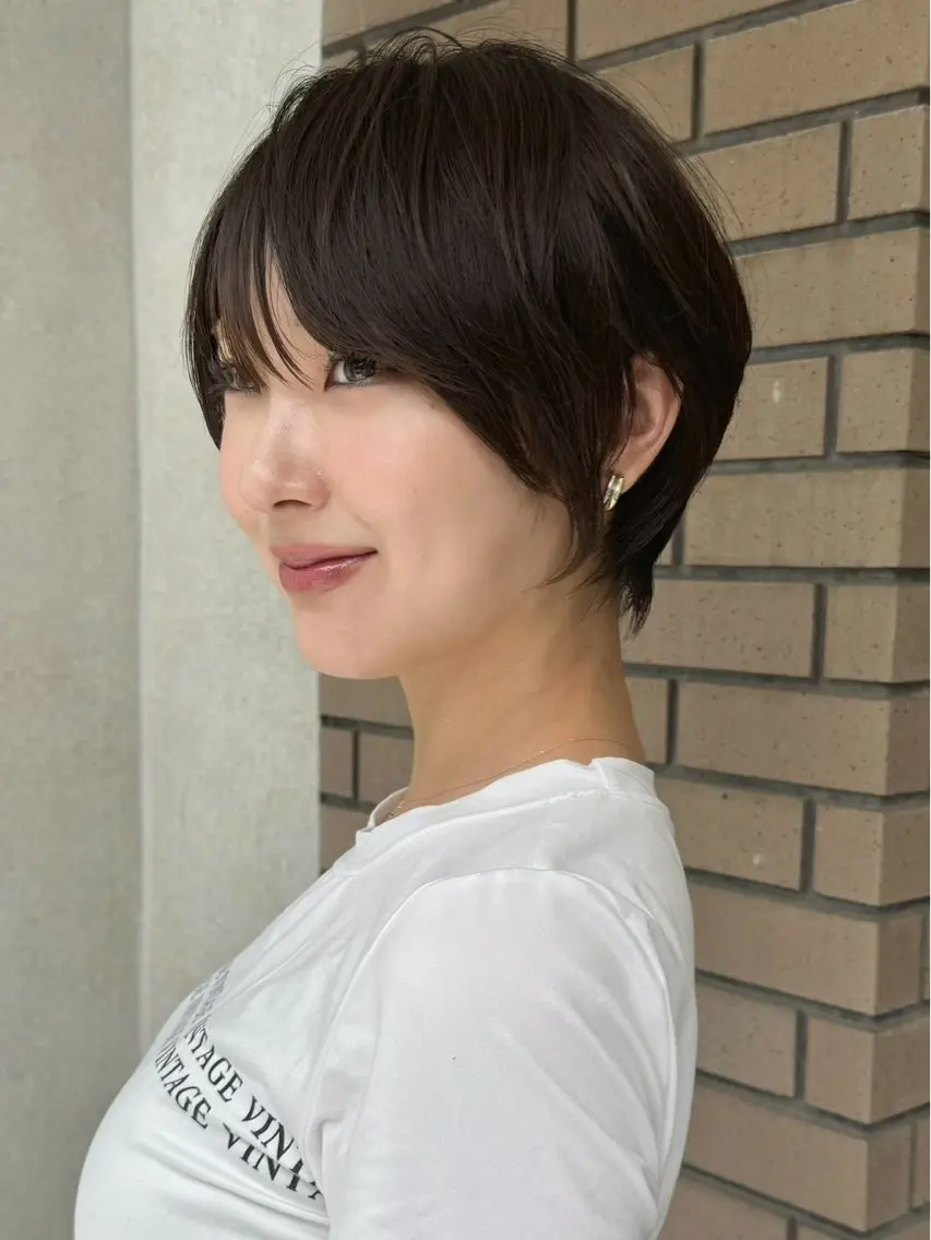 ショート カラー 髪の年齢悩み解消/ 白髪と癖毛 松本雄光のヘアスタイル