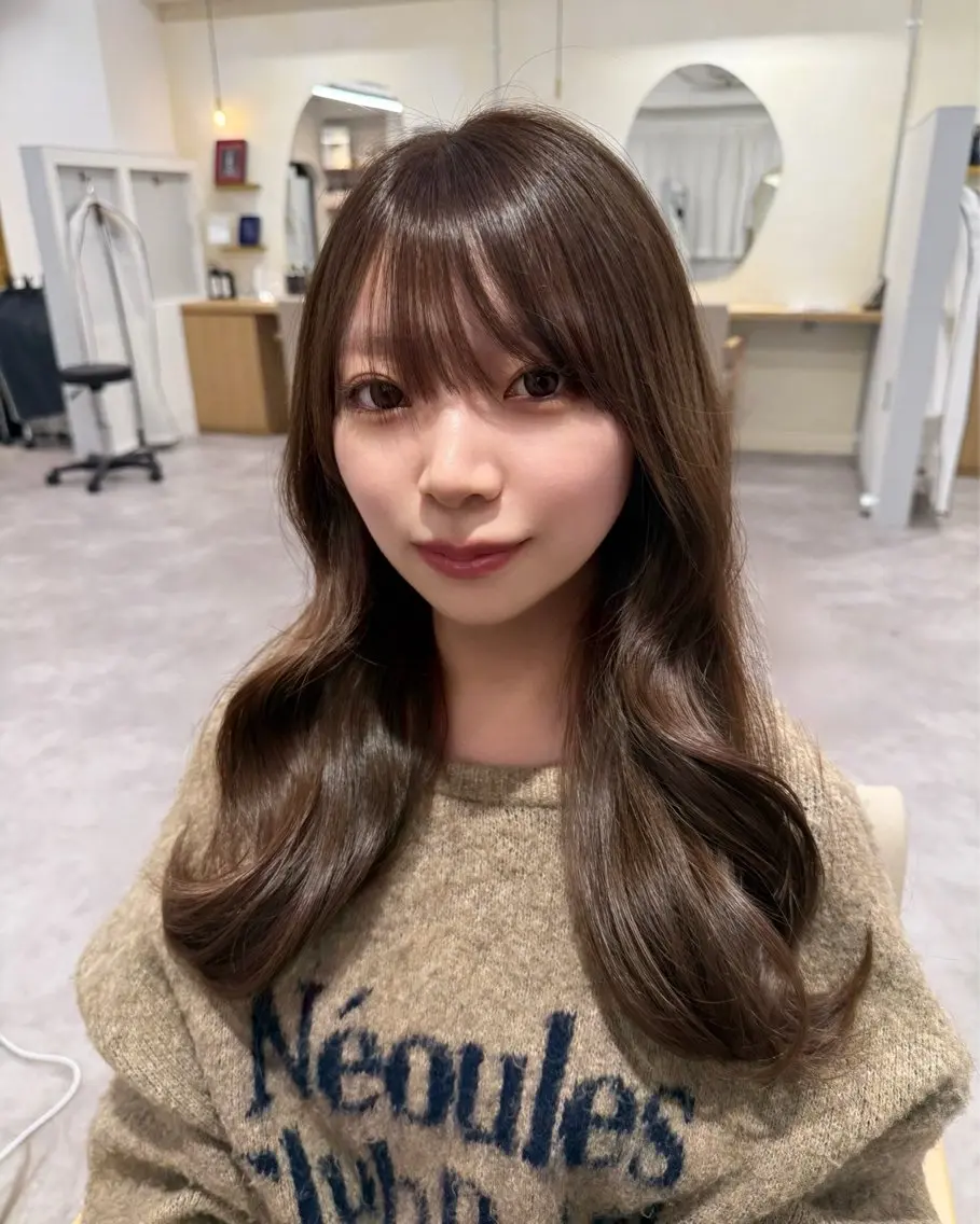 ロング カラー ベージュカラー オリーブベージュ kato himariのヘアスタイル