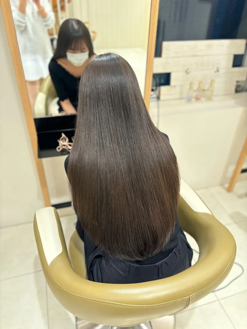 ロング カラー 透明感カラー ロング 🧸艶髪🫧‪🎀 岡由紀乃のヘアスタイル