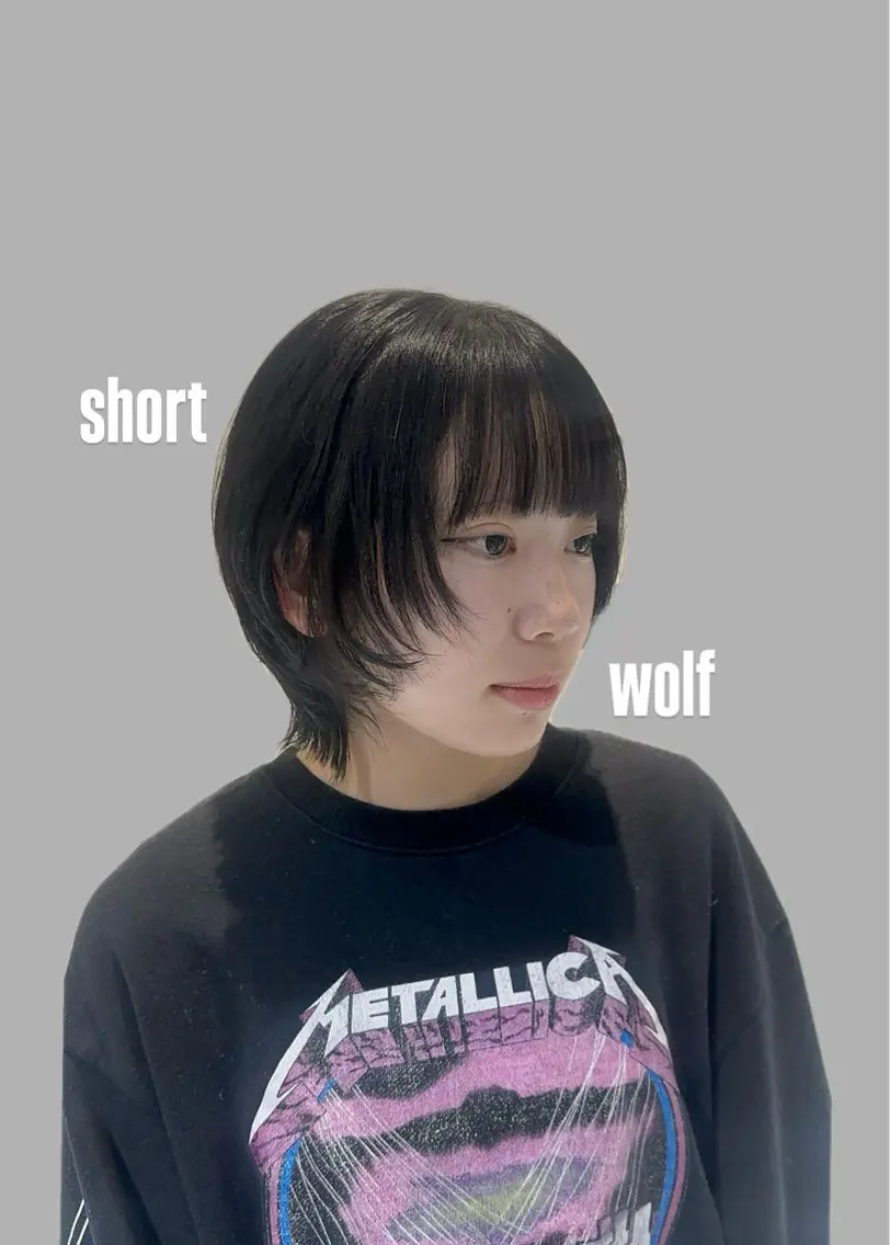ショート ショートヘア ウルフカット カット ヘアカラー 小寺 柚初のヘアスタイル