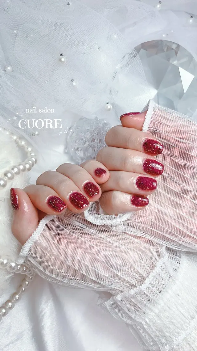 ネイル フラッシュネイル ワンカラーネイル シンプルネイル ハンドネイル nail salon CUOREのネイルデザイン