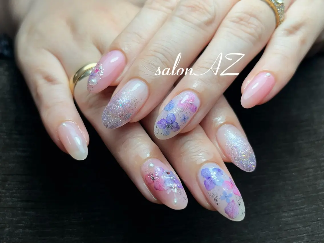 ネイル アートネイル 長さ出し フットネイル フレンチネイル ジェルネイル ハンドネイル salon AZのネイルデザイン