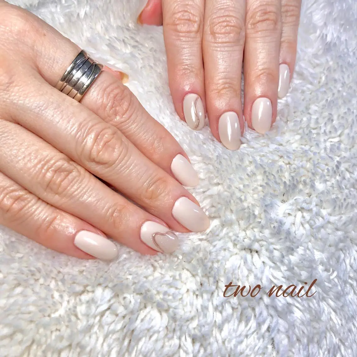 ネイル アートネイル フットネイル ハート ニュアンスネイル two nailのネイルデザイン
