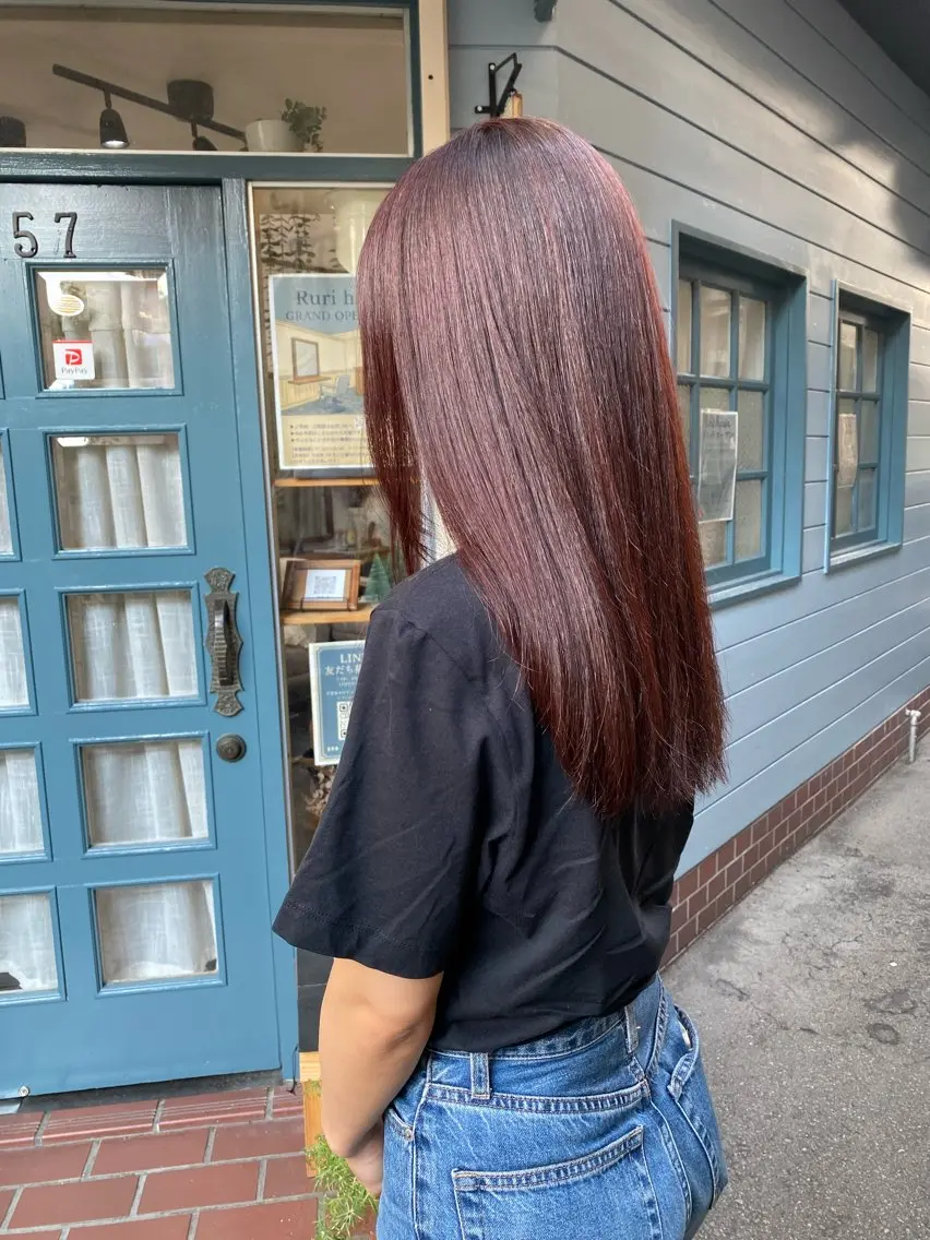 ロング カラー ピンクカラー ヘアカラー Ruri hair magomusumeのヘアスタイル