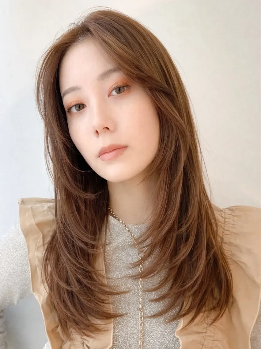 ロング カラー ロングレイヤー レイヤーカット ロング カット トリートメント ✨カラー支持No.1 🧸ワキ カナコ🧸のヘアスタイル