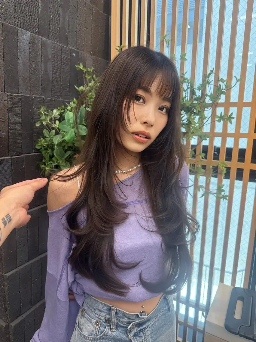 ロング カラー レイヤーカット ヘアカラー ♡レイヤーカット れお♡のヘアスタイル