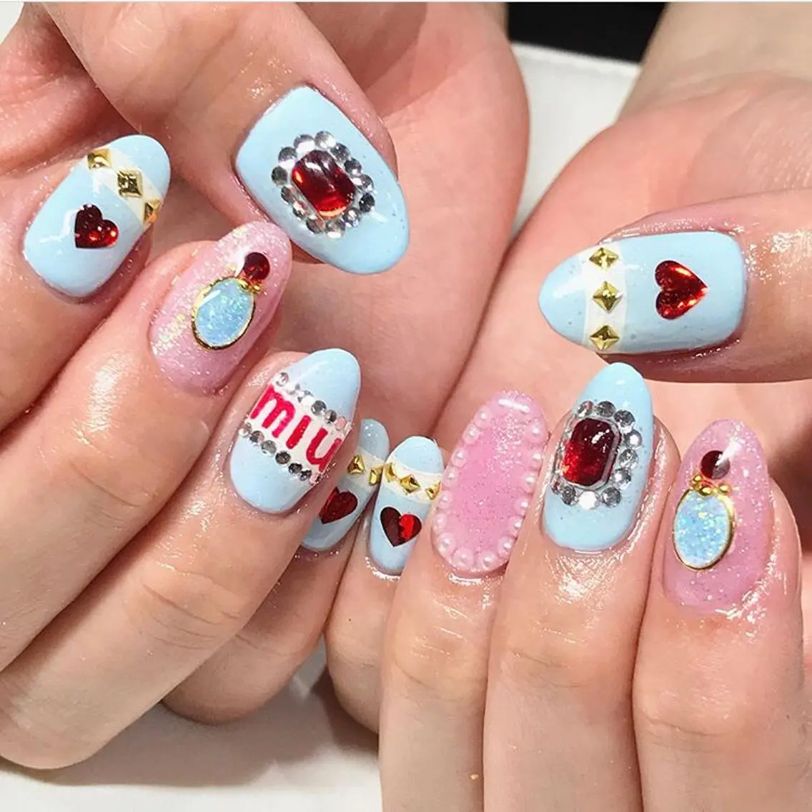 ネイル 渋谷／チップ長さ出し 👑アプレgel-xのネイルデザイン