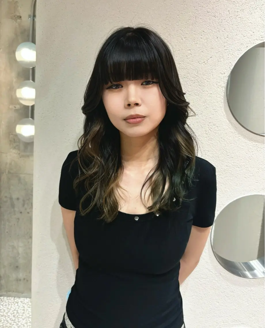 ロング ハッシュカット レイヤーカット カット 大卒フリーランス 美容師☆ぬくいせいなのヘアスタイル
