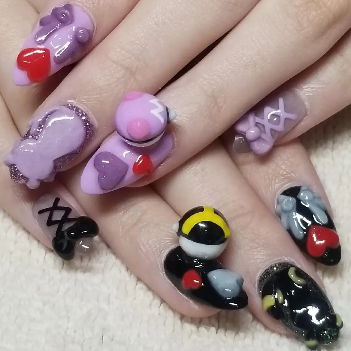 ネイル パープル ハンドネイル よしだ ひろきのネイルデザイン