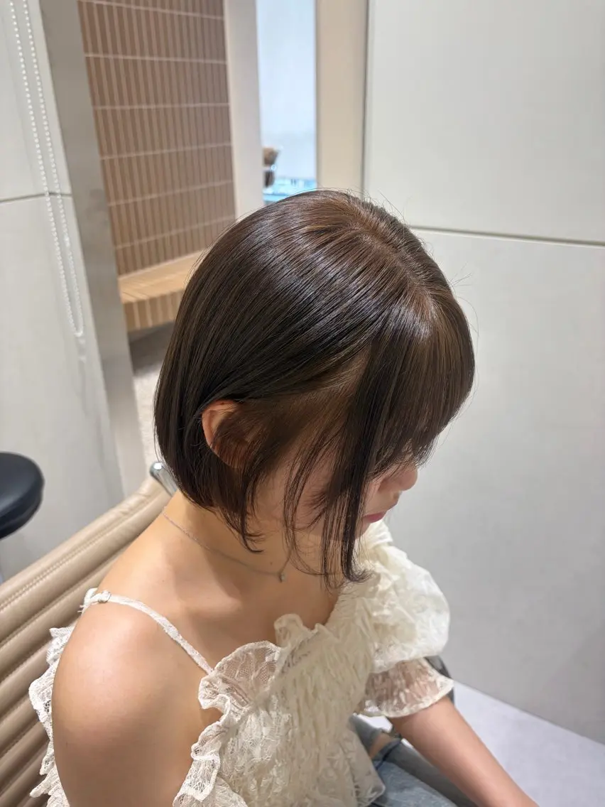 ミディアム カラー ヘアアレンジ 🎀山本史奈/新宿 /韓国風/艶カラーのヘアスタイル