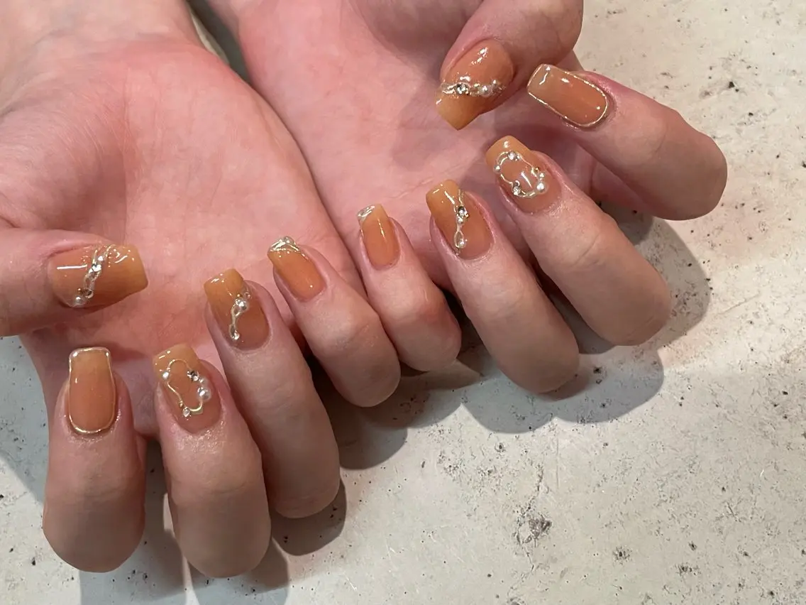 ネイル ハンドネイル 韓国/ワンホン/長さ 出しつけ放題🎀のネイルデザイン