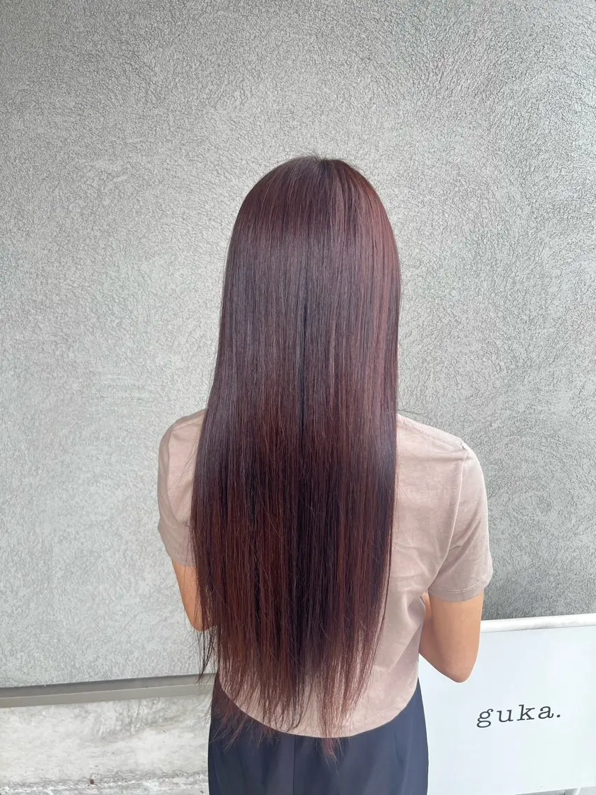ロング カラー ブラウンカラー ピンクカラー ピンクブラウン 浅岡 みちるのヘアスタイル