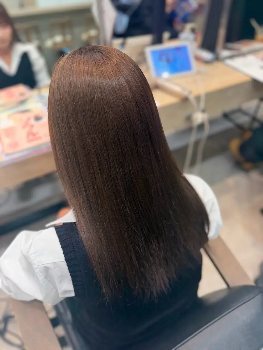 セミロング ヘアカラー トリートメント 暖色カラー/ベージュ ヘアアレンジ/あやかのヘアスタイル