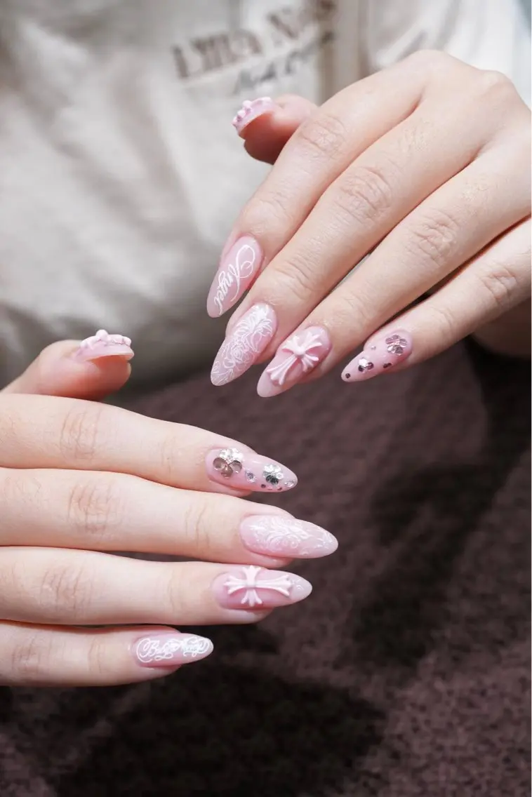 ネイル アートネイル チークネイル フレンチネイル ジェルネイル ガーリー HAPPI NAIL 大国町のネイルデザイン