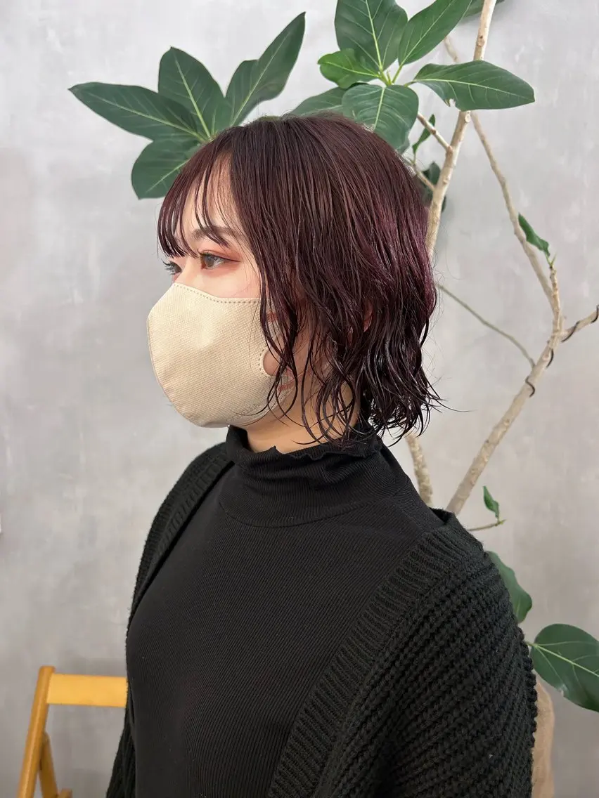 ショート カラー パーマ カット ヘアカラー パーマ 切りっぱなしBOB 職人💜Anzuのヘアスタイル