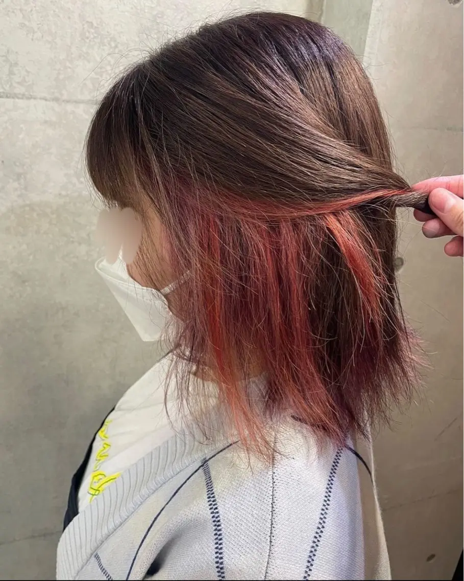 セミロング カラー ヘアカラー トリートメント marina ¨̮のヘアスタイル