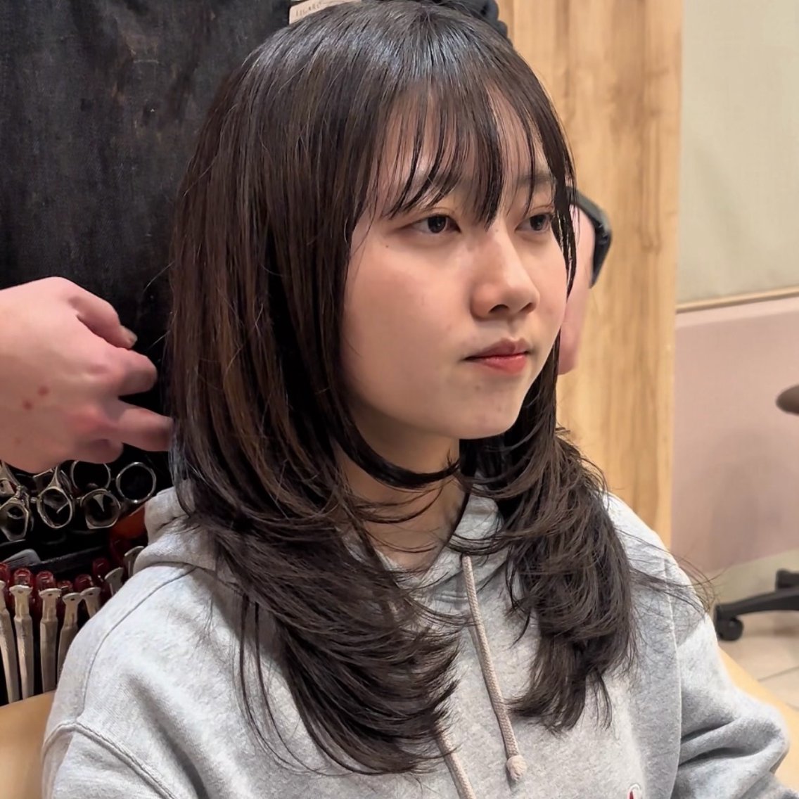 セミロング カット ヘアカラー レイヤーカット 登美ヶ丘/ Yutaのヘアスタイル