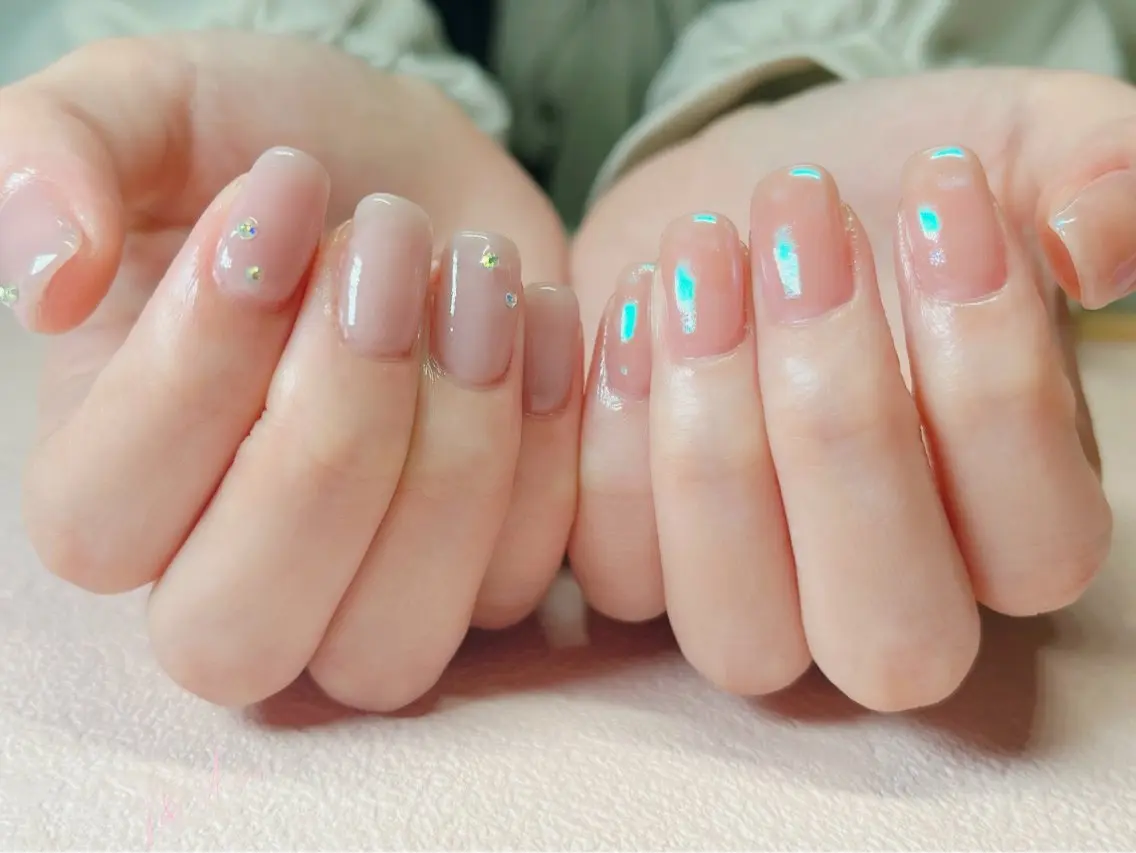 ネイル ジェルネイル 氷ネイル・うるうるネイル ニュアンスネイル ワンカラーネイル スカルプネイル T&A nailのネイルデザイン