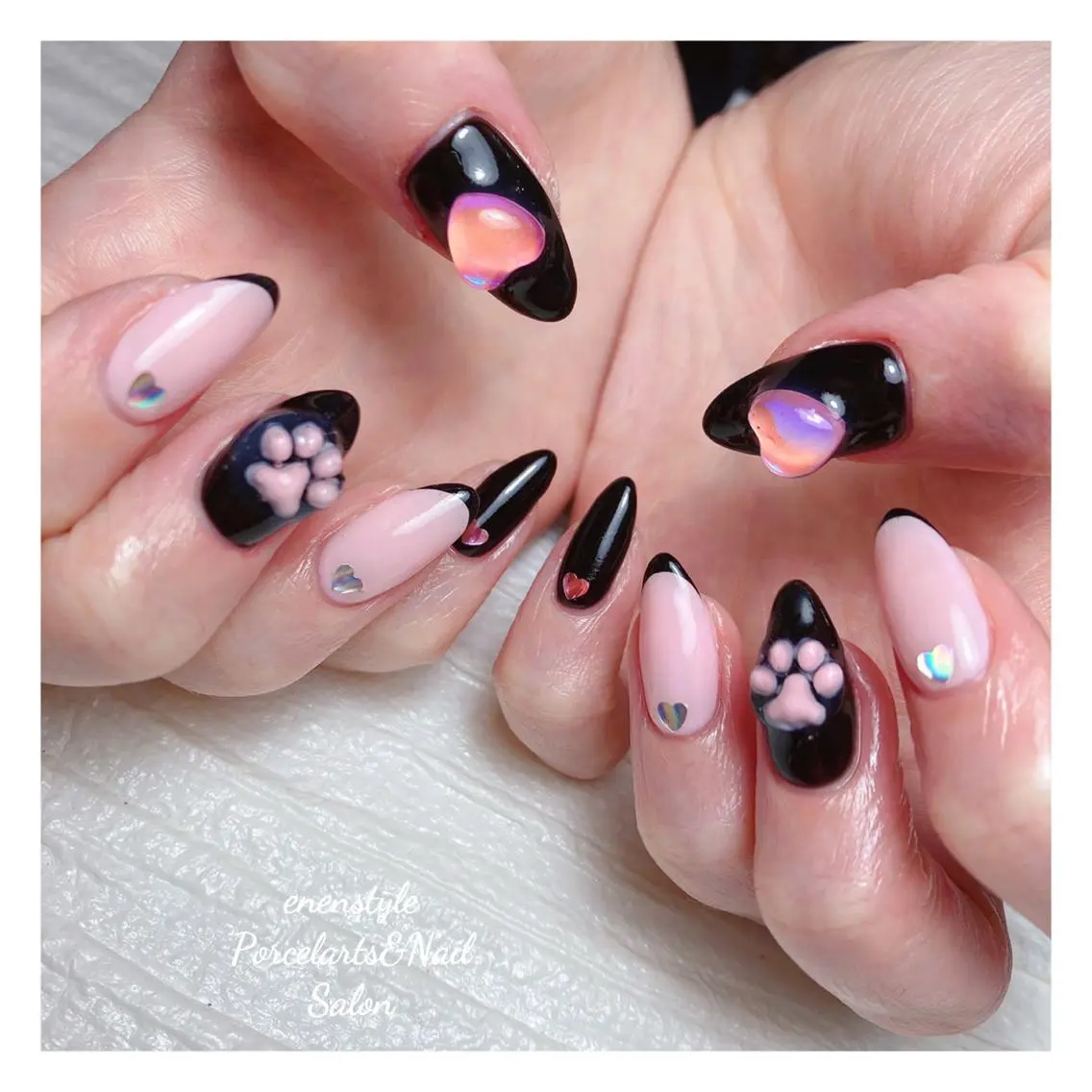 ミディアム ネイル 🐾enen style 🐾のネイルデザイン
