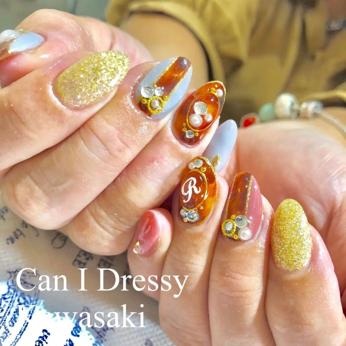 ネイル べっ甲ネイル 持ち込み ハンドネイル Can I 川崎店 三島 久美子のネイルデザイン
