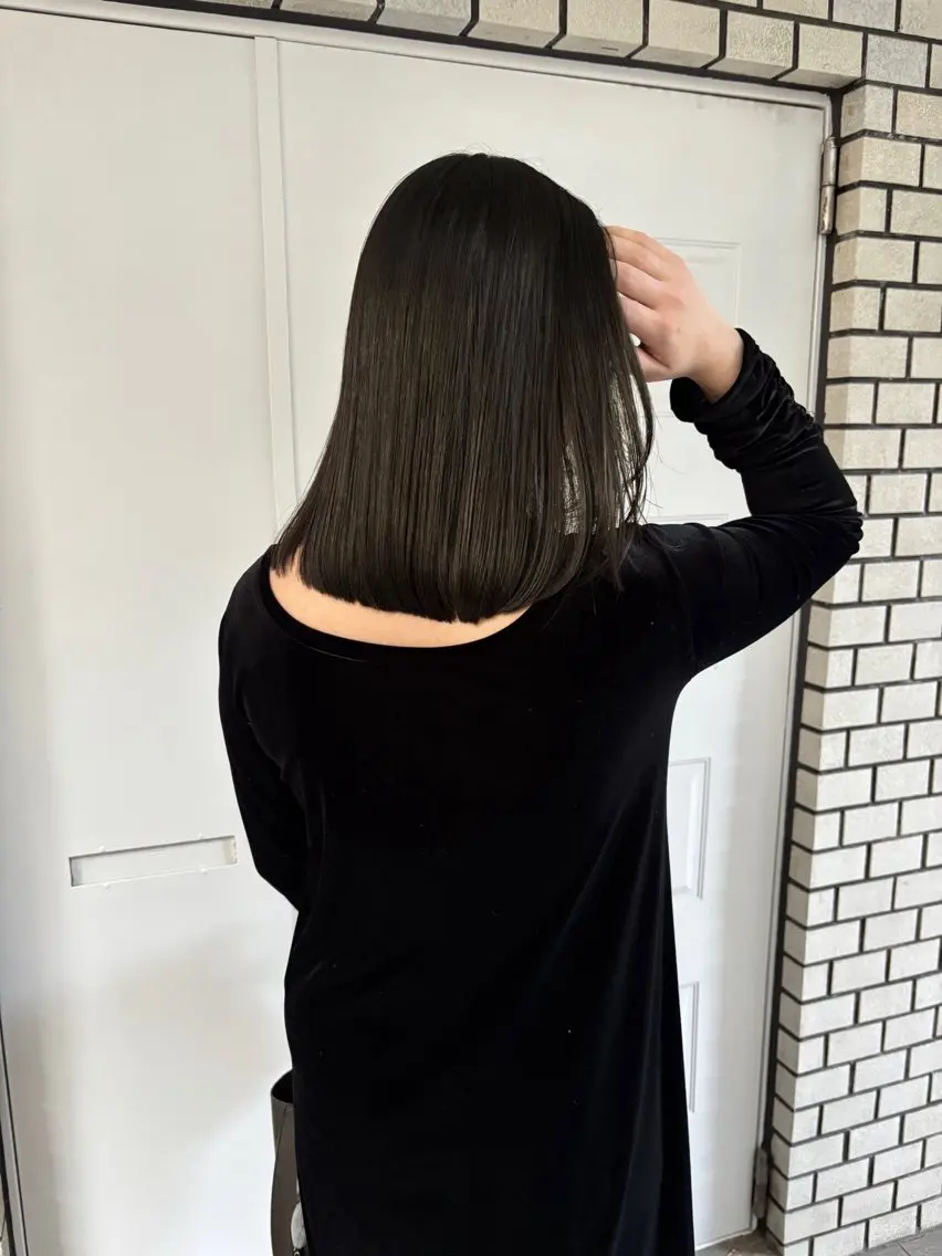 ミディアム カラー カット ヘアカラー トリートメント 縮毛矯正ボブ&顔まわ レイヤー♡TOMOEのヘアスタイル